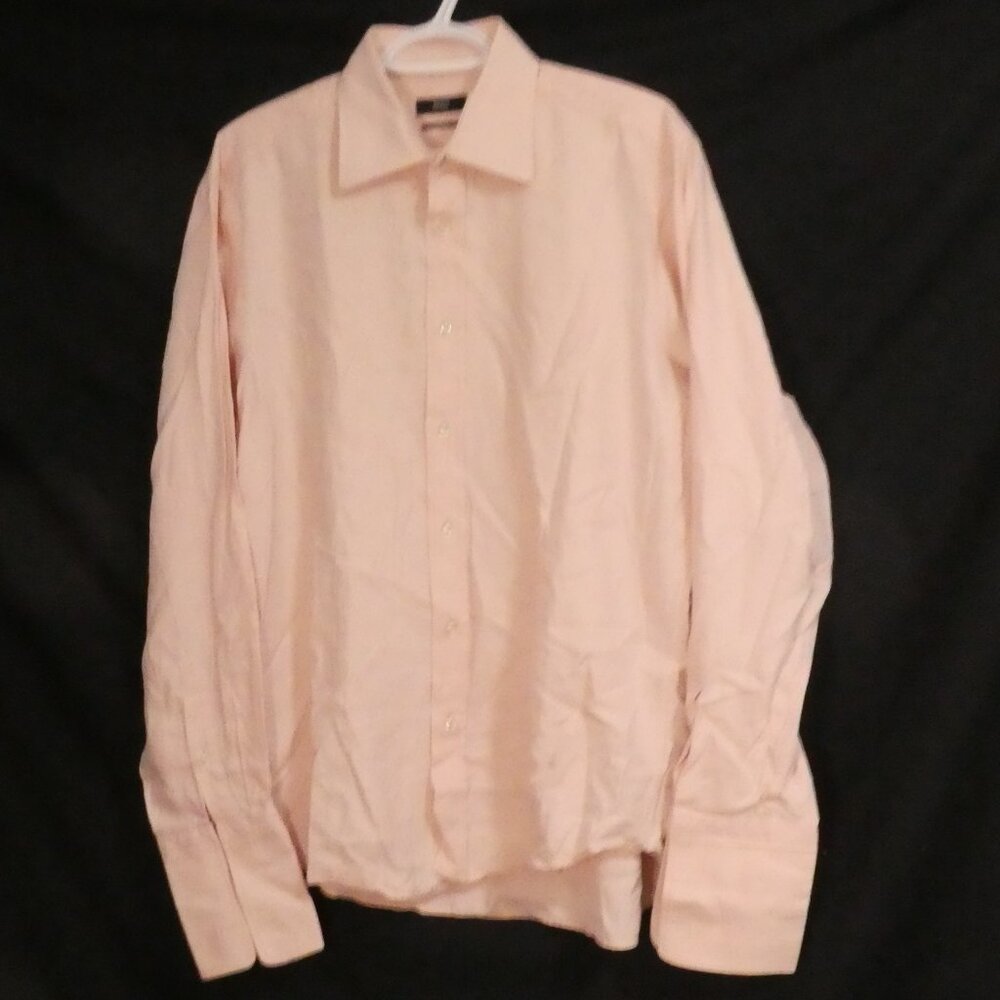 BOSS - Hugo Boss - Two Ply | size 41 16 | Classic Pink Long Sleeve Dress Shirt